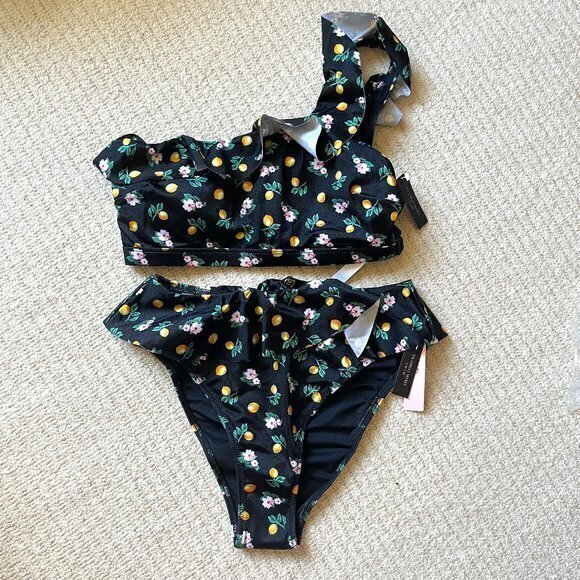 NEW Victoria’s Secret Ruffle High Waist Cheeky‎ Bikini Set Top Bottom Set Size S - Picture 3 of 8